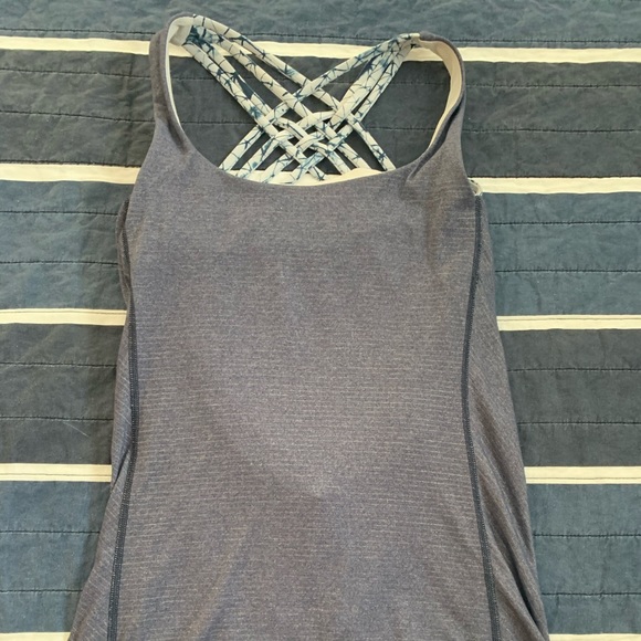lululemon athletica Tops - Blue and white Slay the Studio tank, Lululemon